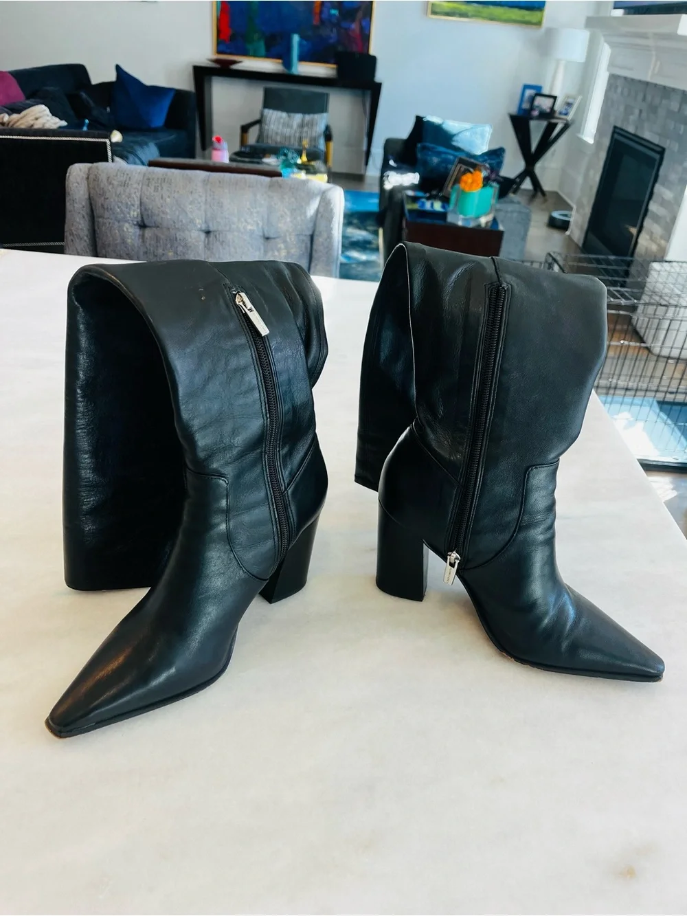 Vince Camuto Women Demerri Black Pull On Tall Over-the-knee Boots Shoes Size 7